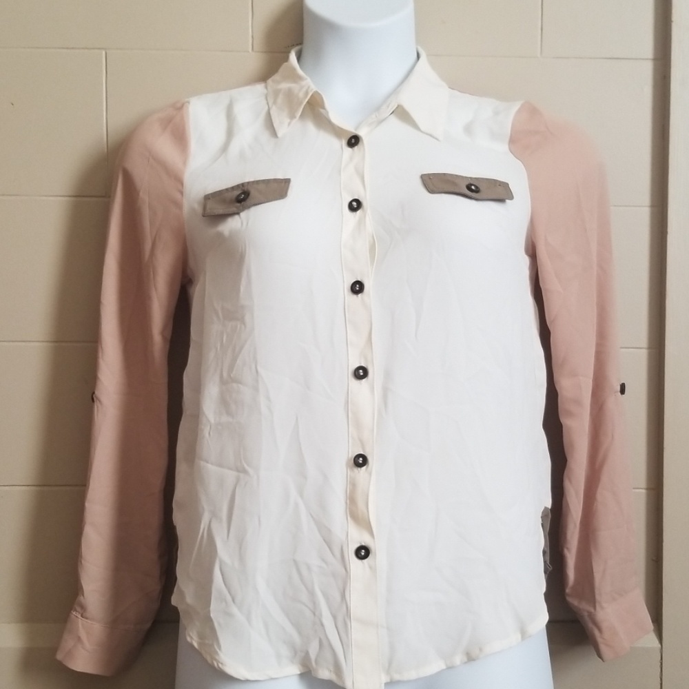 Edge three colors blouse